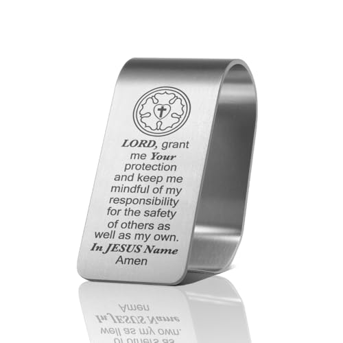 Driver Prayer Car Visor Clip, Christian Visor Clip for Men Women - color: Silver44
