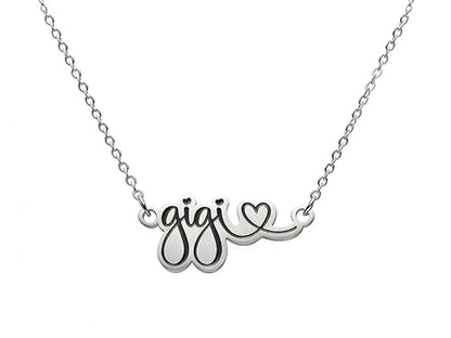 Faith Jesus Cross Necklace Name ID Warm Gift for Mama Gigi Grandma Women - color: gigi letter necklace