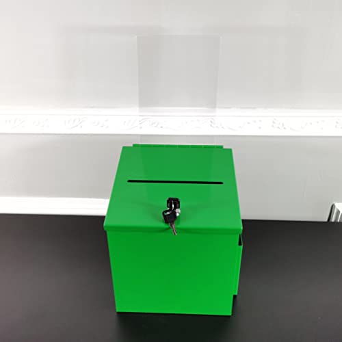 FixtureDisplays® Green Metal Donation Box 8.5X8.1X18