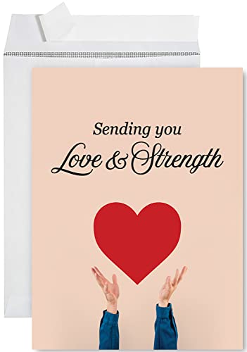 Andaz Press Jumbo Sympathy Card with Envelope, Sorry For Your Loss Card, Sending You Love & Strength, Loss Of Pets, Condolences Card with Big Blank Space to Send to Friends, Family, 8.5" x 11", 1-Pack - color: Sending You Love & Strength