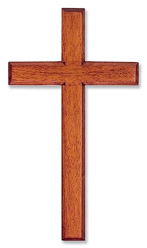 SHERMAN Large Plain Solid Mahogany Cross