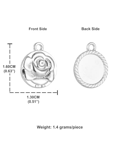 COTTVOTT Saint Therese of Lisieux/Saint Mother Teresa of Calcutta/Divine Mercy Jesus/Mater Dolorosa Patron Saint Medal Charm Pendant for DIY Rosary Necklace Bracelet Jewelry Making Part - color: 30pcs-Rose Floral