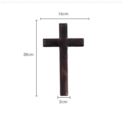 Ewer 11 Inch Wall Mounted Jesus Cross Rustic Wooden Cross Wall Decor Solid Wood Black Holy Jesus Cross Home Weddings Party Meditation Gift Decoration
