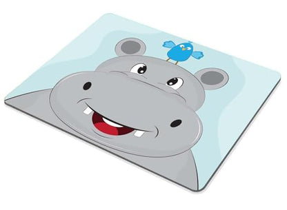 Cute Cartoon Head of Hippo with Small Bird Mouse Pad Non-Slip Rubber Base Gaming MousePads for Computers Laptop Office, 9.5"x7.9"x0.12" Inch(240mm x 200mm x 3mm) - color: WMJ124