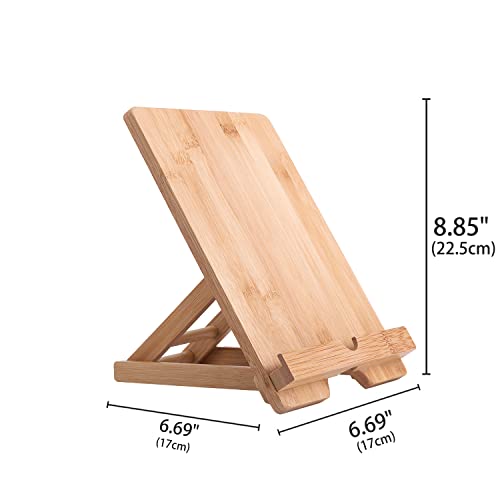 Bamboo Tablet Stand Holder Adjustable Folding Wood iPad Stand with Chargeable Hole for Desk iPad Cooking Stand - style: A Tablet Stand