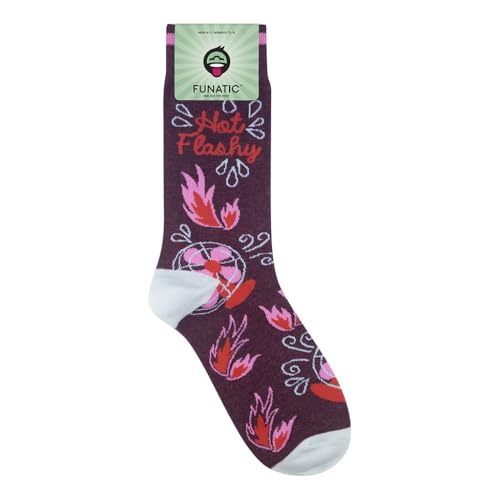 FUNATIC Crazy Socks with Funny Sayings - Novelty Gift for Men, Women, Adult - color: Hot Flashy