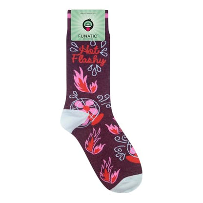 FUNATIC Crazy Socks with Funny Sayings - Novelty Gift for Men, Women, Adult - color: Hot Flashy