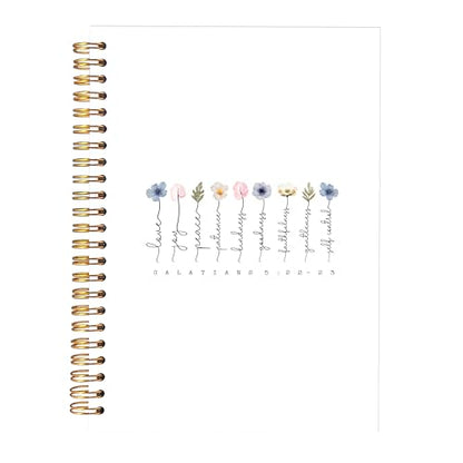 KAOWT Bible Christian Notebook Journal, Christian Gifts for Women, Bible Notebooks for Note Taking, Fruit of the Spirit Floral Journaling Notebook, Hardcover Spiral Notebook 5.5x8.3 - color: notbook bible-flower