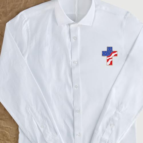 Ipetboom 5pcs Patriotic Usa Flag Cross Lapel Pin, 250th Anniversary Waving United States Brooch with Clutch Back, Enamel Jewelry Badge for Suits Jackets Hats Backpacks July 4th