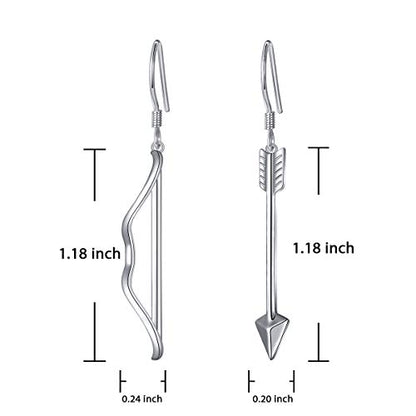 S925 Sterling Silver Heart Dangle Drop Earrings for Women Jewelry Gift - style: Bow Arrow