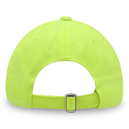 JPAK Heart and Cross Premium Dad Hat Embroidered Cotton Baseball Cap Christian Faith - color: Neon Yellow