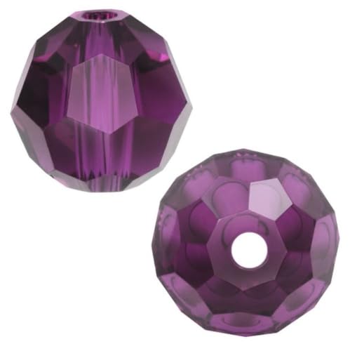100pcs Adabele Austrian 4mm (0.16 Inch) Small Faceted Round Crystal Beads Amethyst Compatible with Swarovski Crystals Preciosa - color: Amethyst, size: 4mm Small (100pcs)