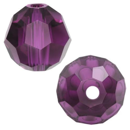 100pcs Adabele Austrian 4mm (0.16 Inch) Small Faceted Round Crystal Beads Amethyst Compatible with Swarovski Crystals Preciosa - color: Amethyst, size: 4mm Small (100pcs)