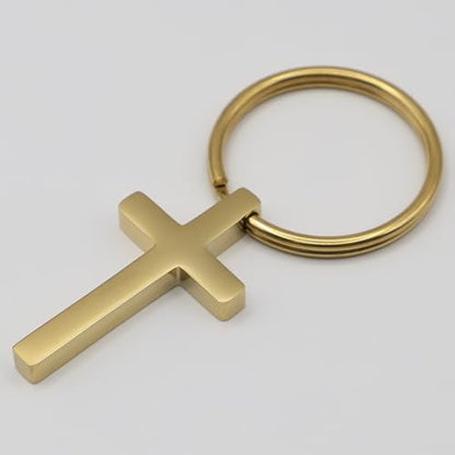 Custom Cross Stainless Steel Keychain – Christian Religious Gift with Bible Verse or Personalized Name – Inspirational Faith Reminder for Church, Men, Women, and Friends - Custom Stocking Stuffer Gift