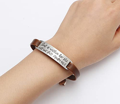 Yiyang Christian Gifts Leather Bracelet for Women Inspirational Faith Bible Verse Religious Jewelry Christmas Birthday Baptism Gift for Women - style: "Always play and never give up" Luke 18:1