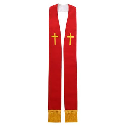 BLESSUME Church Clergy Pastor Reversible Stole - color: Red and White 1
