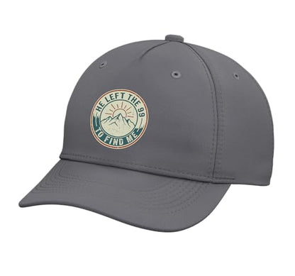 He Left The 99 to Find Me Retro Christian Bible Verse Adjustable Baseball Hat - color: Slate Grey