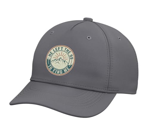 He Left The 99 to Find Me Retro Christian Bible Verse Adjustable Baseball Hat - color: Slate Grey