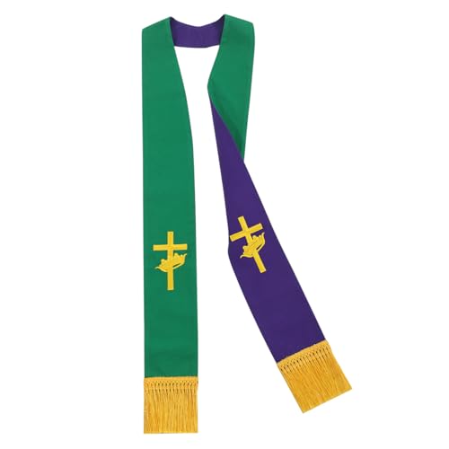 BLESSUME Church Clergy Pastor Reversible Stole - color: Green and Purple