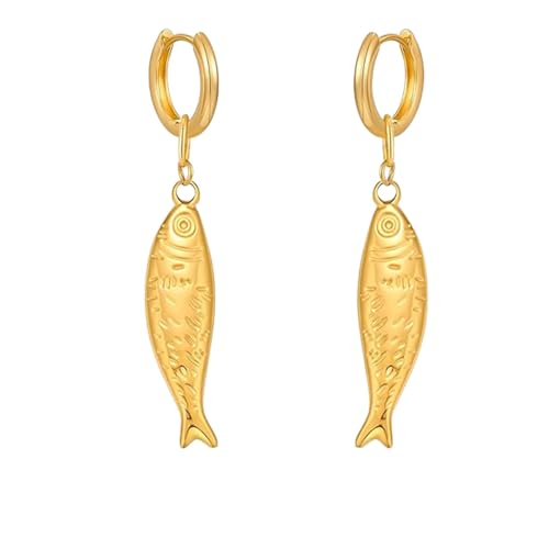 Fish Earrings for Women - color: Gold