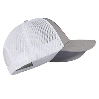 Baseball Cap, American Flag Trucker Hat for Men Women, Breathable Adjustable Fit Outdoor Mesh Snapback Hats - color: Gray/Us Flag