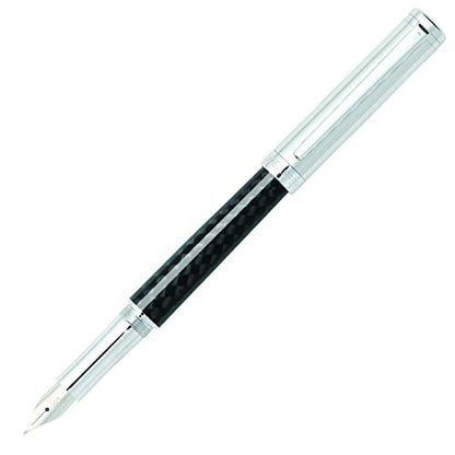 Sheaffer Intensity Carbon Fiber Fountain Pen with Chrome Cap, Trim, and Broad Nib - color: Carbon Fiber & Chrome, style: Fountain Pen, Broad Nib