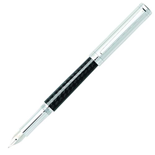 Sheaffer Intensity Carbon Fiber Fountain Pen with Chrome Cap, Trim, and Broad Nib - color: Carbon Fiber & Chrome, style: Fountain Pen, Broad Nib