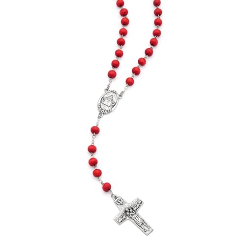 Mondo Cattolico Rosary Beads catholic for Women and Men from Vatican, Five-Decade Rosary - Rose Petals - Perfect Catholic gifts - style: Pope Francis
