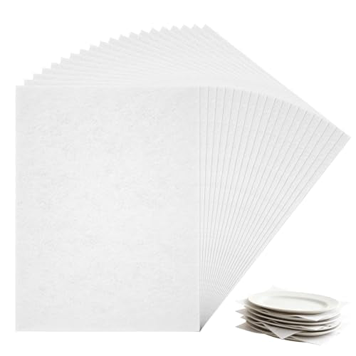 20 Pack Platter Storage Dividers - 15.8x11.8in Long Felt Porcelain Plate Dish Protectors, Serving Tray Separators Pads for Stacking in Cabinet or China Storage Containers