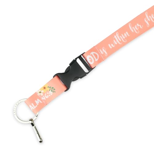 Limeloot Lanyard – Soft Neck Lanyard with Quick Release & Key Ring – ID Badge Holder & Keychain Lanyard for Men & Women - color: God is Within Her