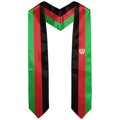 Graduation Satin Sash Scarf 72" Stole - color: Afghanistan Flag