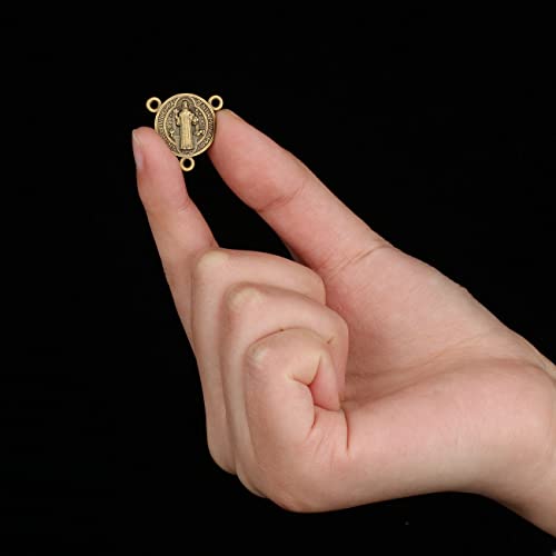 COTTVOTT St Benedict,Our Lady of Guadalupe Medal for DIY Jewelry Making,Virgin Mary Christ Jesus Rosary Center Connection Part - color: 30pcs-St. Benedict Medal-Bronze Color