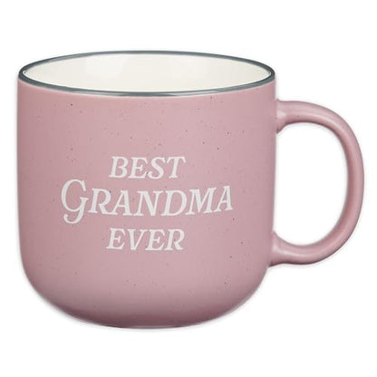 Christian Art Gifts Large Ceramic Microwave/Dishwasher Safe Coffee & Mug - color: Pink/Grandma, size: 14 Ounces