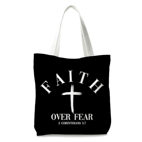 Bible Tote Bags Cute Christian Preppy Canvas Tote Bag Christian Gifts for Women Reusable Shopping Bags(Parent) - color: Faith-2