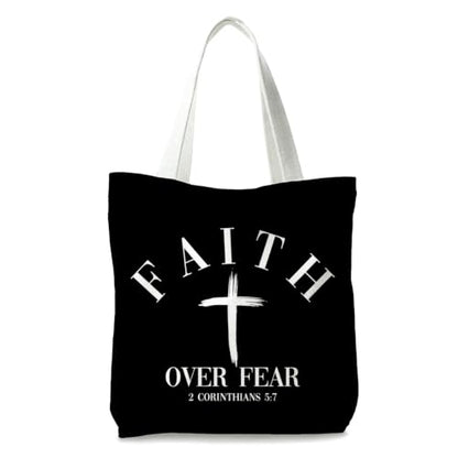 Bible Tote Bags Cute Christian Preppy Canvas Tote Bag Christian Gifts for Women Reusable Shopping Bags(Parent) - color: Faith-2