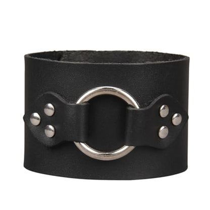 GelConnie Punk Leather Cuff Bracelet Adjustable Straps Wrap Bracelets Arm Armor Cuff Gothic Leather Wristbands for Men, Women - color: MLPB105-Black