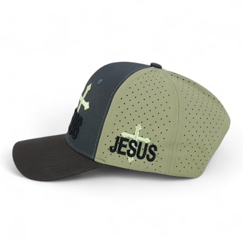 Trendy Apparel Shop Only Jesus Praying Hand Embroidered Christian Ball Cap - color: Charcoal Brown 9