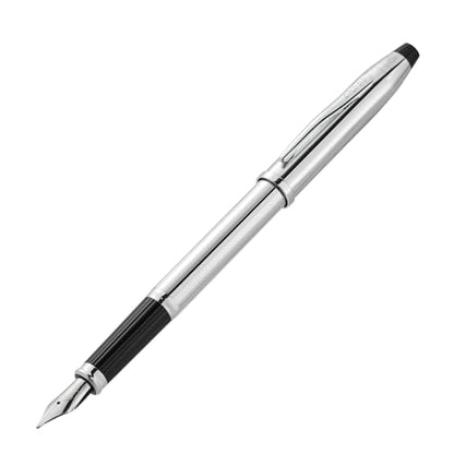 Cross Century II Lustrous Chrome Medium Nib Fountain Pen, Black Ink - color: Lustrous Chrome, style: Fountain Medium Nib