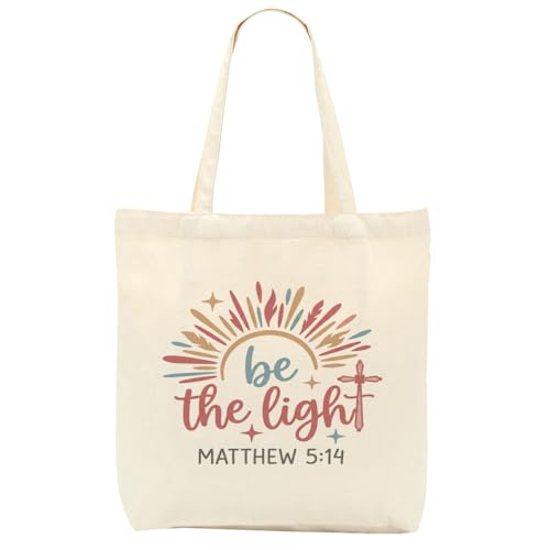Faith Canvas Tote Bag, Christian Gifts for Women Girls Mom Sister Inspirational Bible Verse Birthday Christmas - color: Boho Christian 821