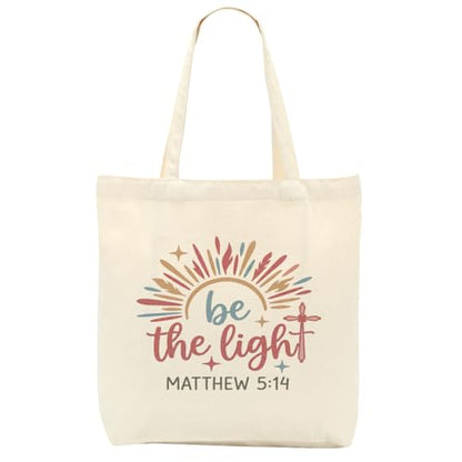 Faith Canvas Tote Bag, Christian Gifts for Women Girls Mom Sister Inspirational Bible Verse Birthday Christmas - color: Boho Christian 821