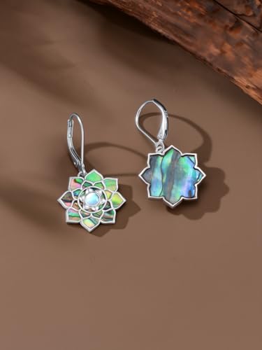 Dorunmo 925 Sterling Silver Mustard Seeds Dangle Earrings for Women Mountains Earrings Hypoallergenic Christmas Jewelry Gifts for Women - style: Lotus