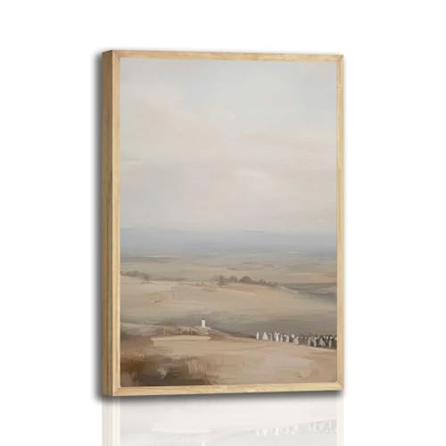 Jesus Wall Art 16x24 Inch – Spiritual Landscape Canvas Print with Light Wood Frame – Christian Jesus and Crowd Painting – Modern Biblical Poster for Living Room, Prayer Room, Church, Office – Religious Gift - color: Jesus and Crowd, size: 16"L x 24"W