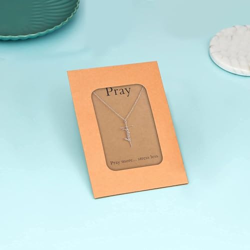 Lcherry Faith Cross Pendant Necklace for Women Religious Christian Jewelry Birthday Christmas Gifts for Women - style: 21-pray