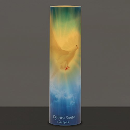 The Saints Collection Holy Spirit Flickering Lifelike LED Prayer Candle with Timer, Religious Home Decor, Gift Ideas for Friends and Family - size: 1 Count, style: Holy Spirit