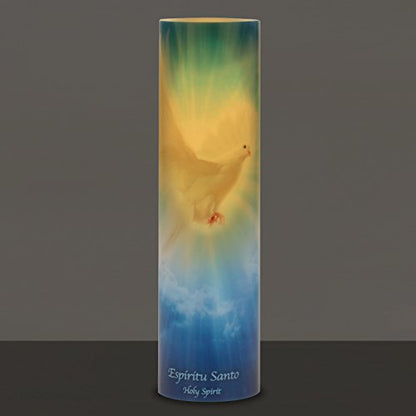 The Saints Collection Holy Spirit Flickering Lifelike LED Prayer Candle with Timer, Religious Home Decor, Gift Ideas for Friends and Family - size: 1 Count, style: Holy Spirit
