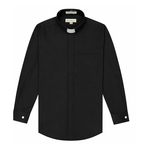 Clergy Shirt in Regular and Big and Tall Sizes to Size 24 Neck in Black, White, Purple - color: Black, size: 18"-18.5" Neck 34"-35" Sleeve