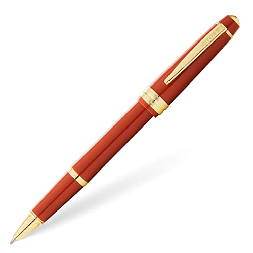 Cross Bailey Light Rollerball Pen, Polished Amber & Gold Tone, Black Ink - color: Polished Amber