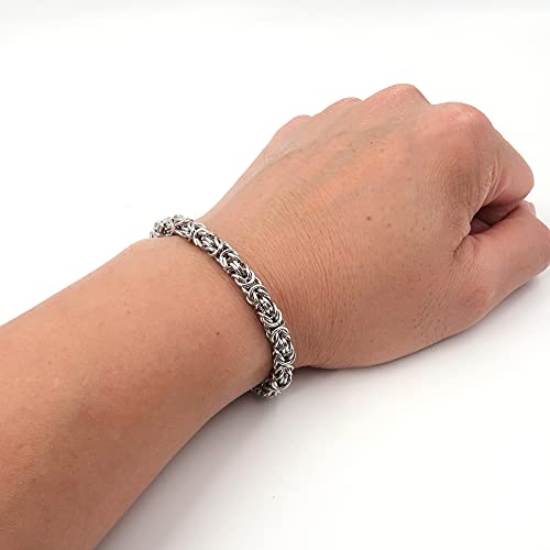 Steelmeup Stainless Steel Round Byzantine Chain Bracelet Unisex Men Women 6mm 7 8 9 Inches