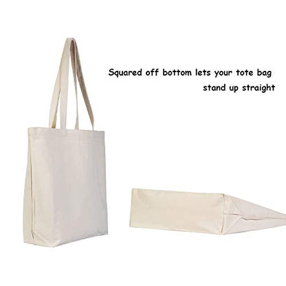 VPAL Large Canvas Tote Bag with Zipper, 19 x15 inch 12oz Natural Cotton Heavy DIY Tote for Crafting, Ironing and Embroidering, Reusable Grocery Shopping Bag (1 Pack) - color: 1 Pack