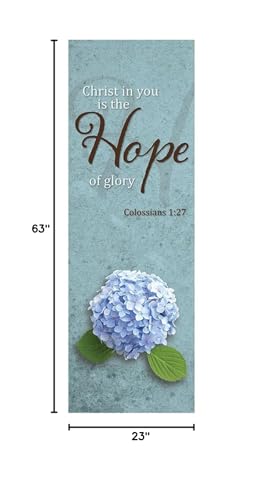 Trinity Church Supply Spiritual X-Stand Banner Perfect for Religious Ceremonies and Celebrations, Worship Décor for Sanctuaries and Events, Hope, 23 Inch x 63 Inch